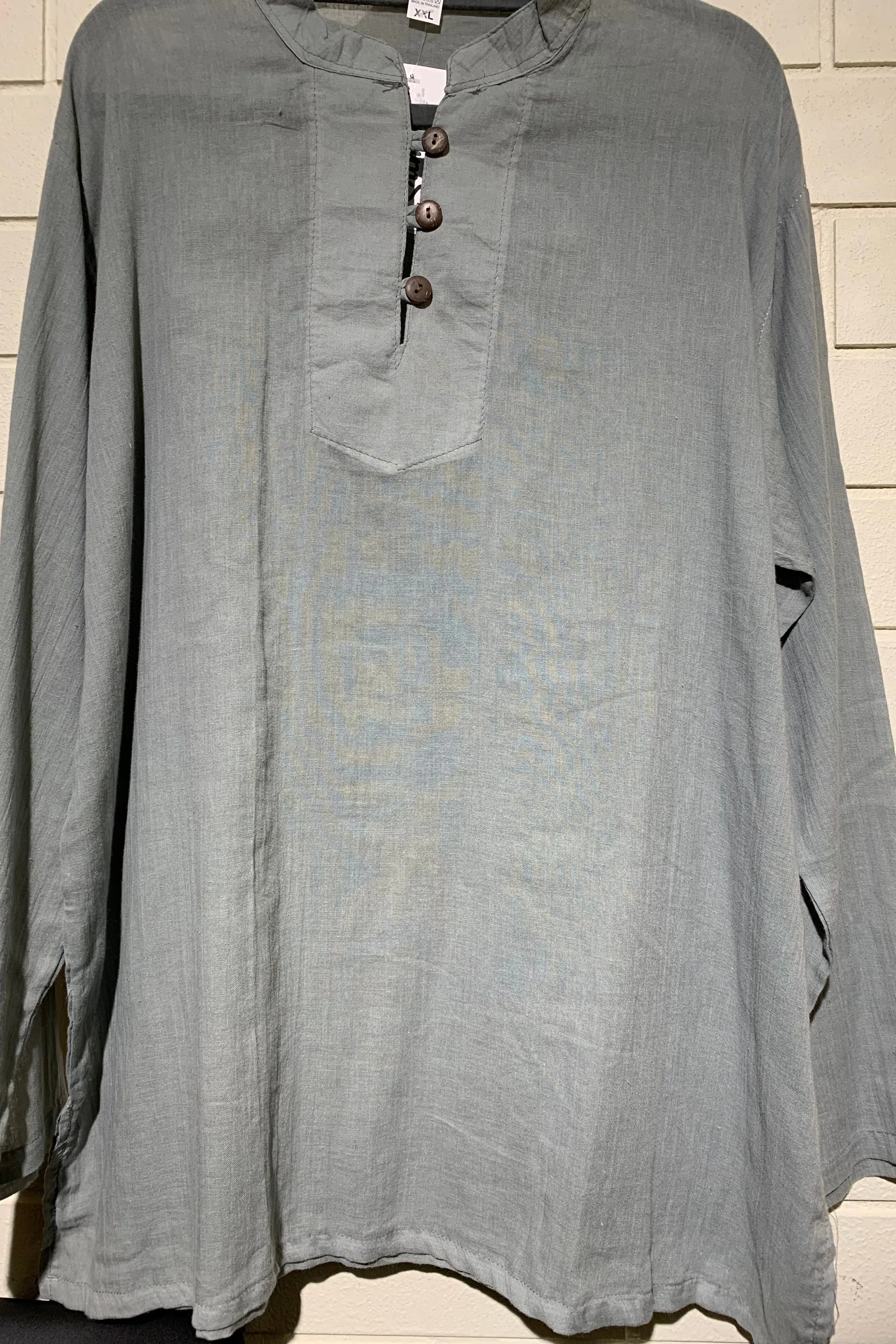 100%  Cotton Shirts - Chinese Collar - Long Sleeve