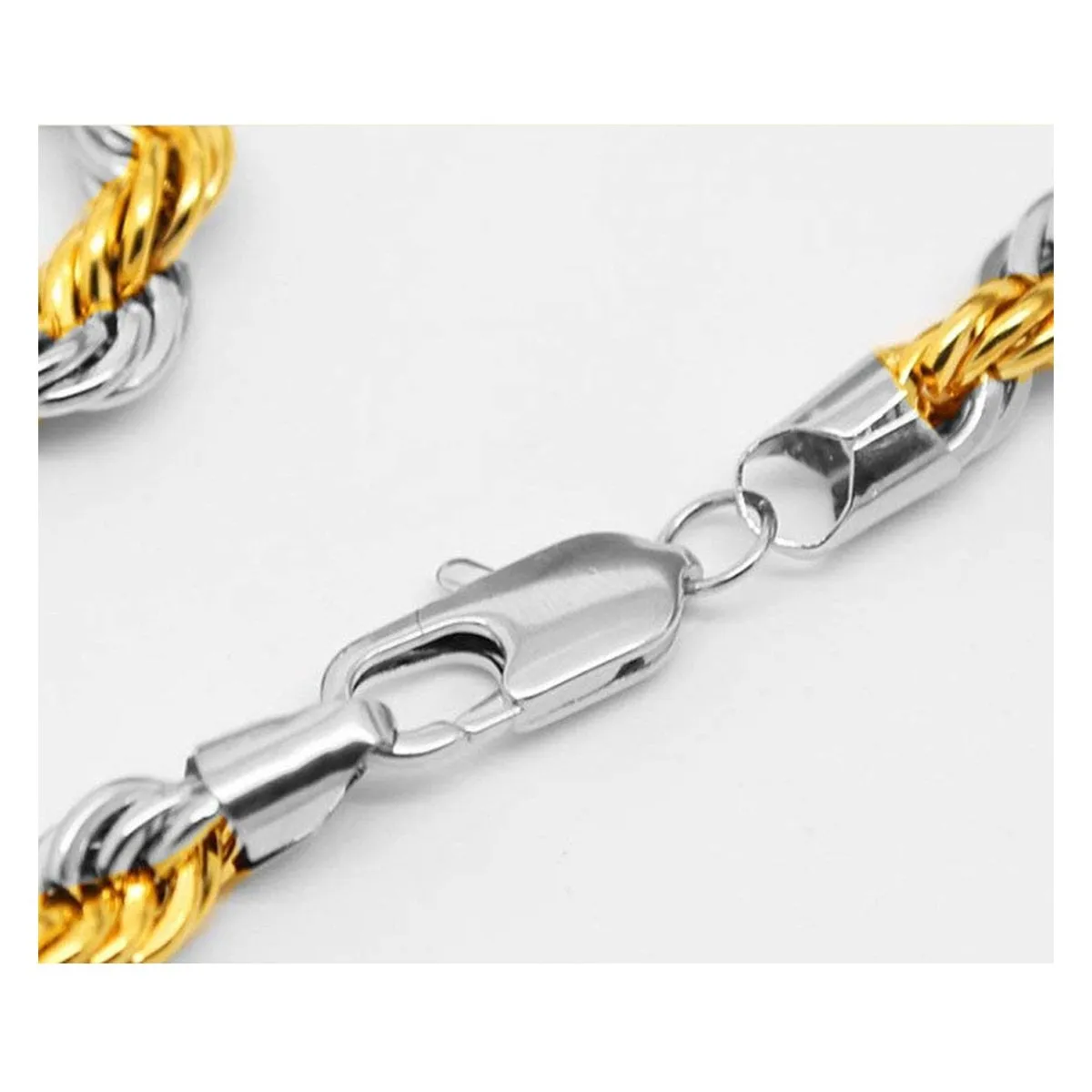 316L Stainless Steel Two Tone Classic Rope Chain 20.1"