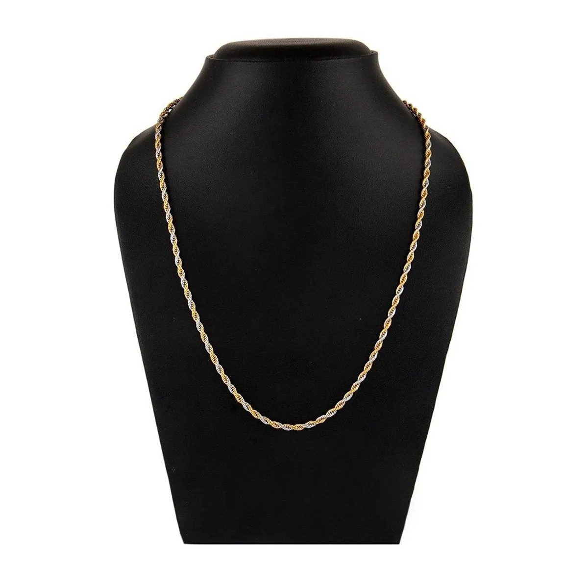 316L Stainless Steel Two Tone Classic Rope Chain 20.1"