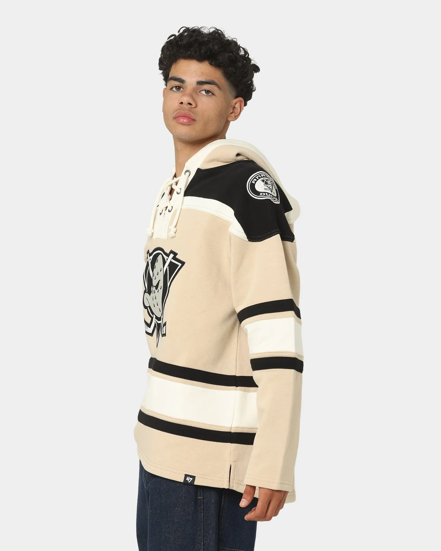 47 Brand Superior Lacer Hoodie - Anaheim Ducks, Khaki