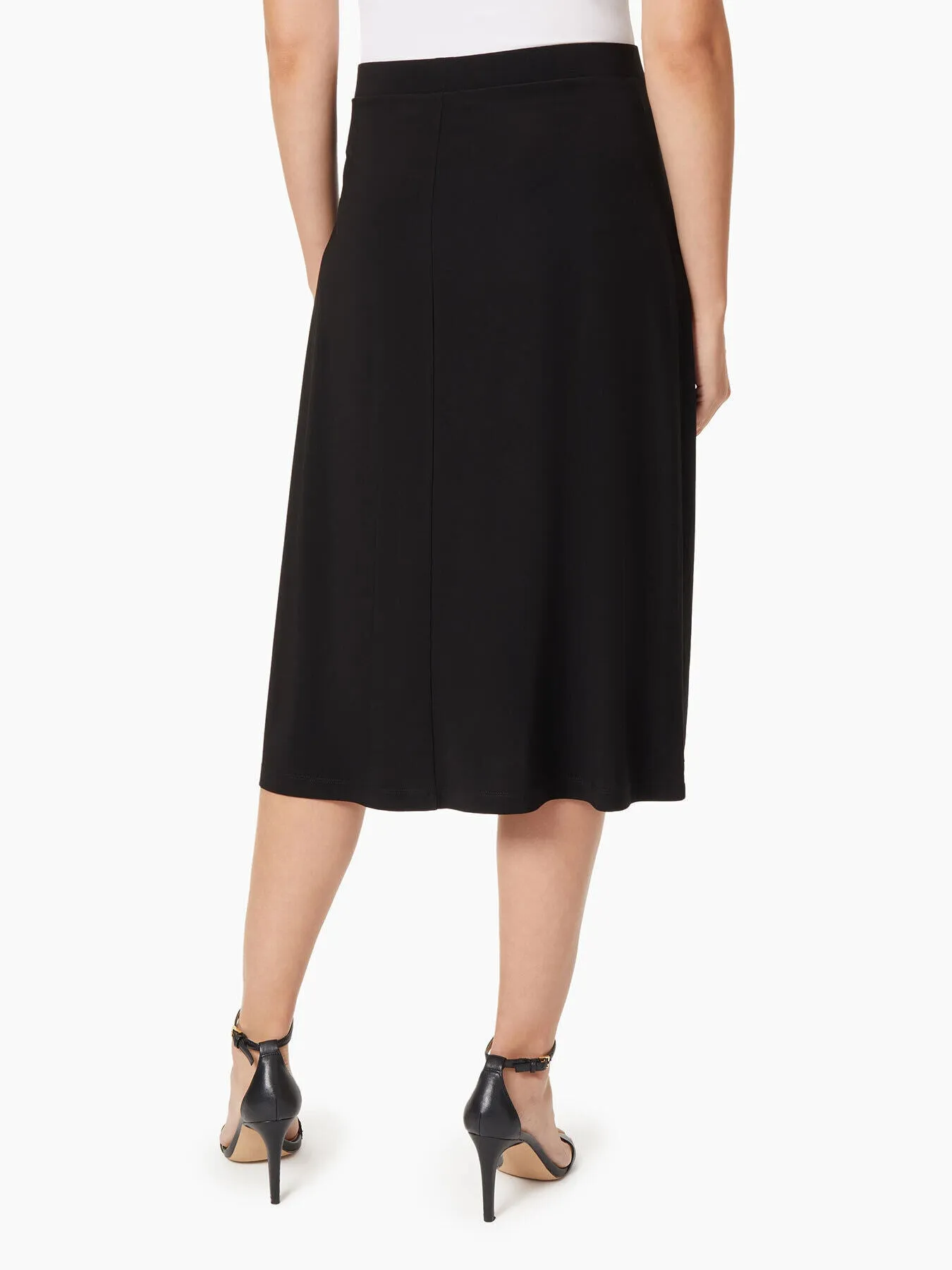 A-Line Jersey Knit Midi Skirt