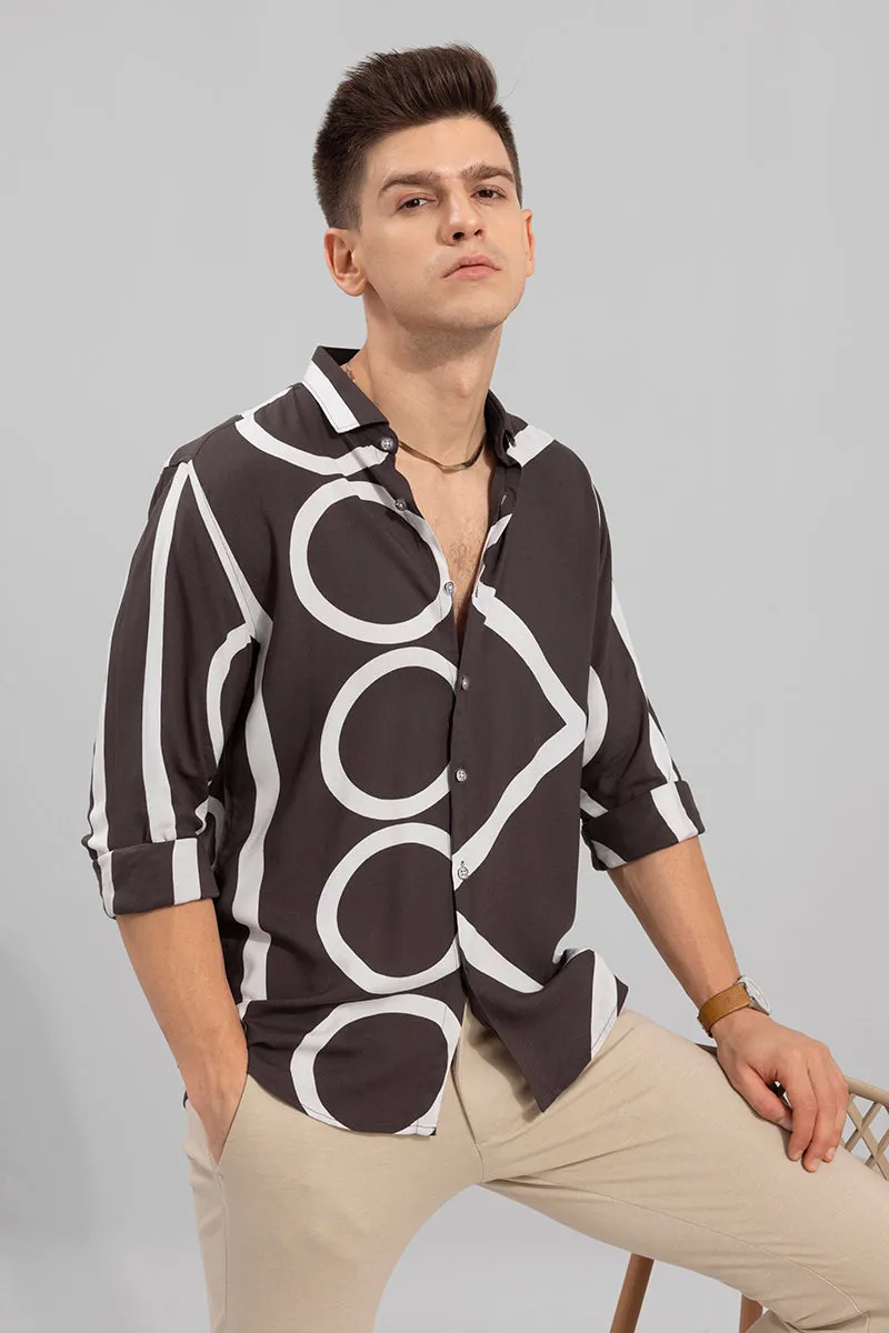 Abstract Circle Brown Shirt