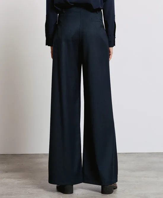 Access Fashion Navy Wide Leg Trousers