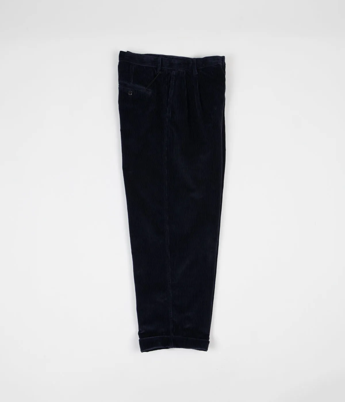 Albam Cord Pleat Trousers - Navy