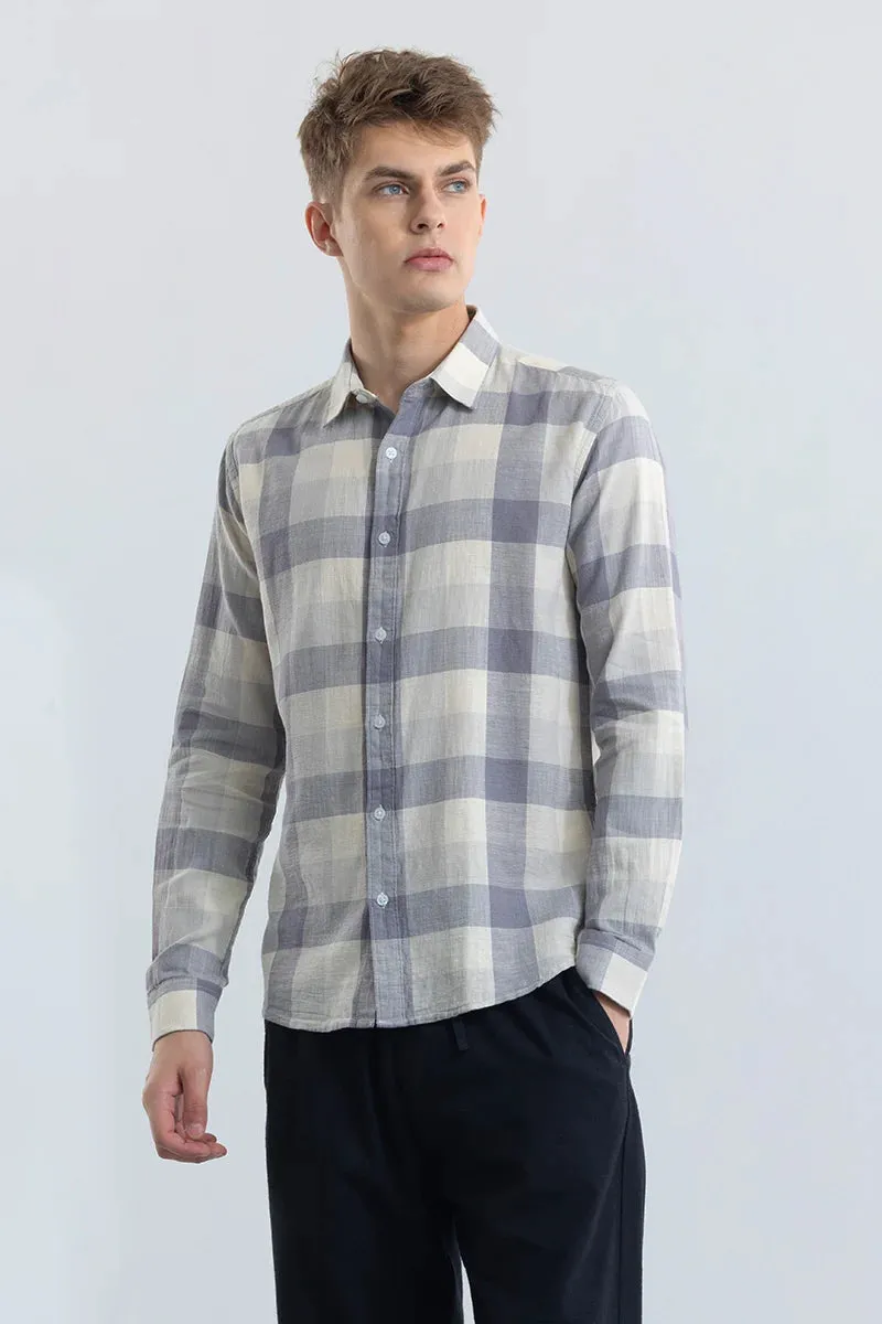 Stylish Alessia Grey Checked Linen Blend Shirt for Effortless Chic