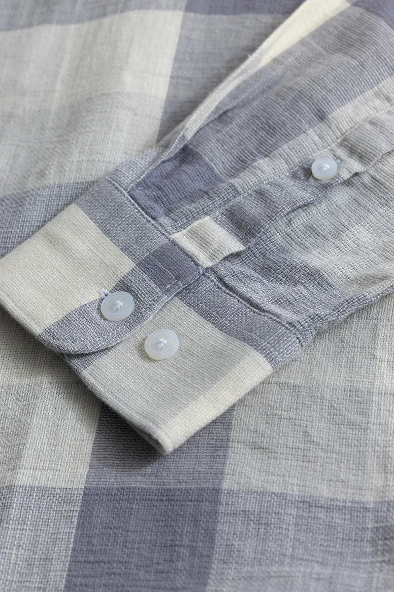 Stylish Alessia Grey Checked Linen Blend Shirt for Effortless Chic