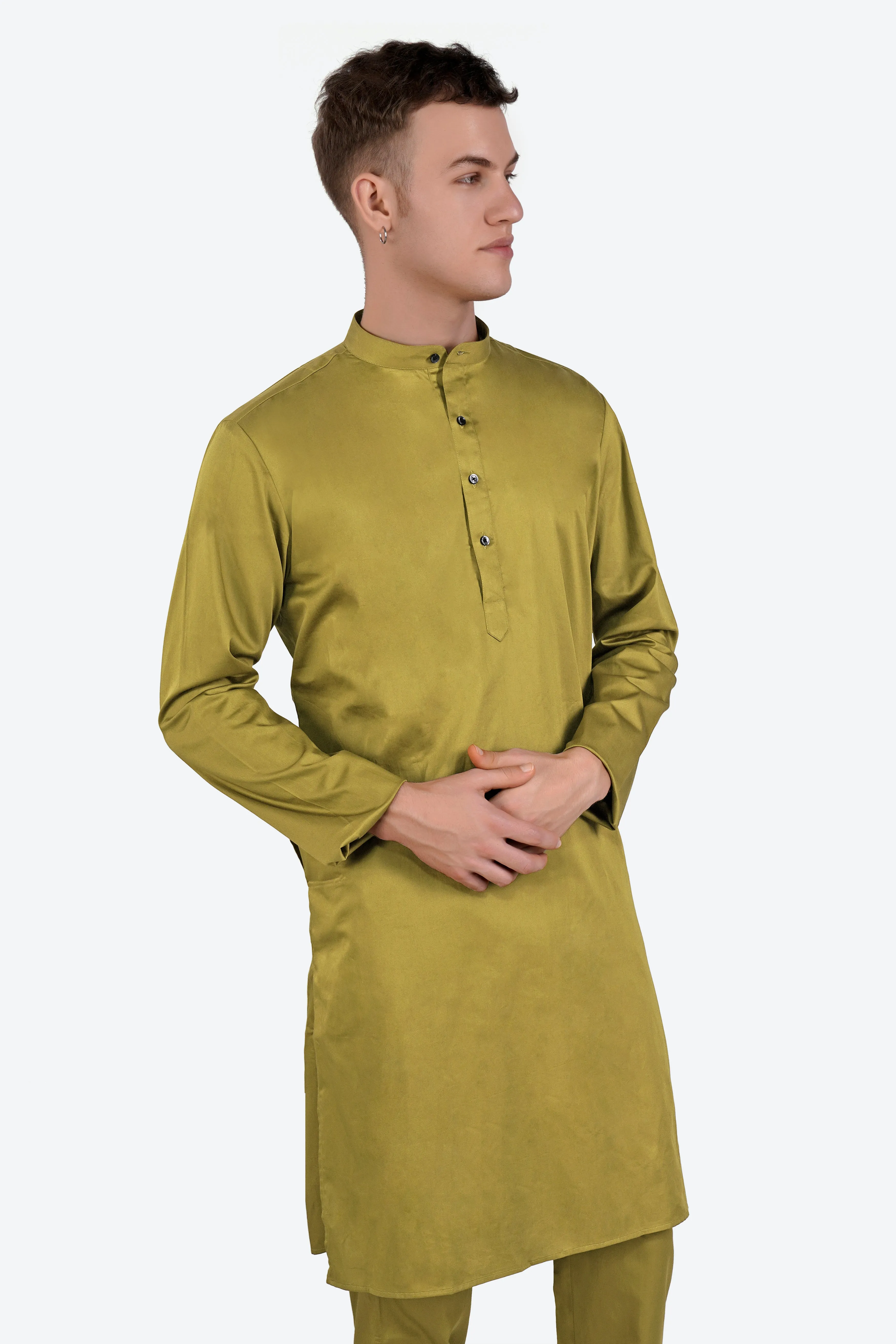 Alpine Green Subtle Sheen Super Soft Premium Cotton Kurta Set