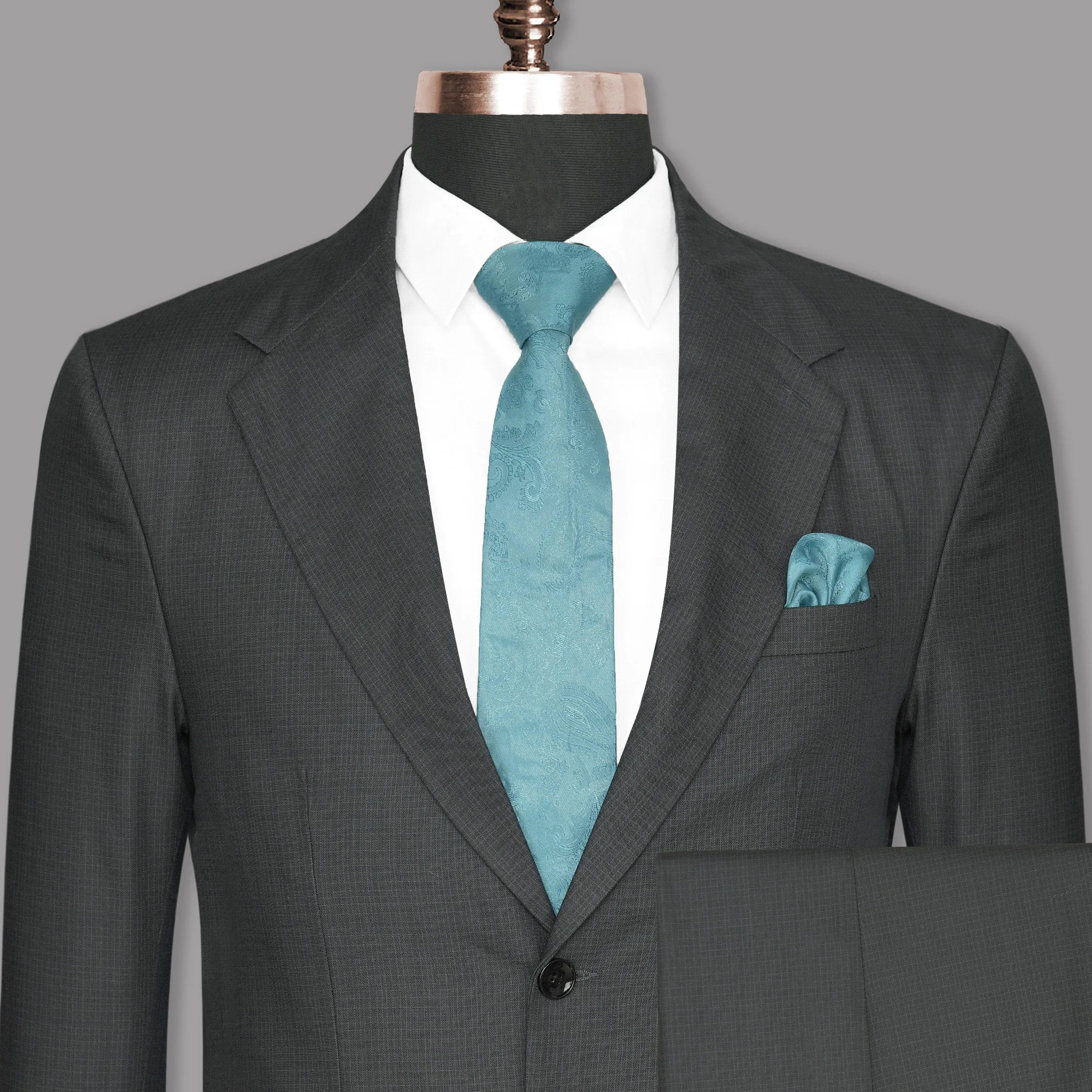 Anchor Grey Micro Checked Wool Blend Suit