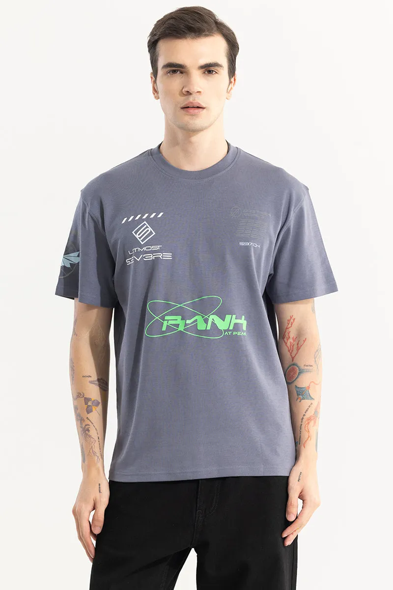 Stylish Grey Reflective Print T-Shirt Inspired by Another World