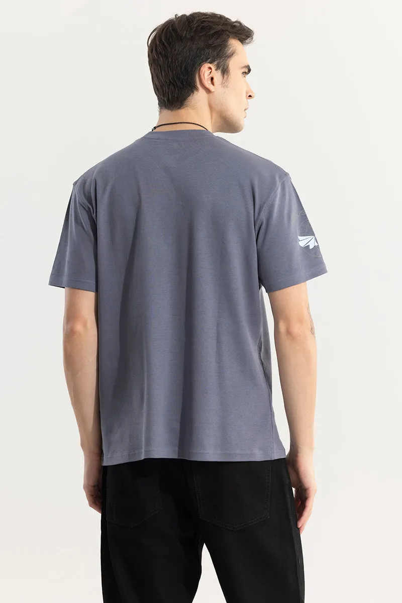 Stylish Grey Reflective Print T-Shirt Inspired by Another World