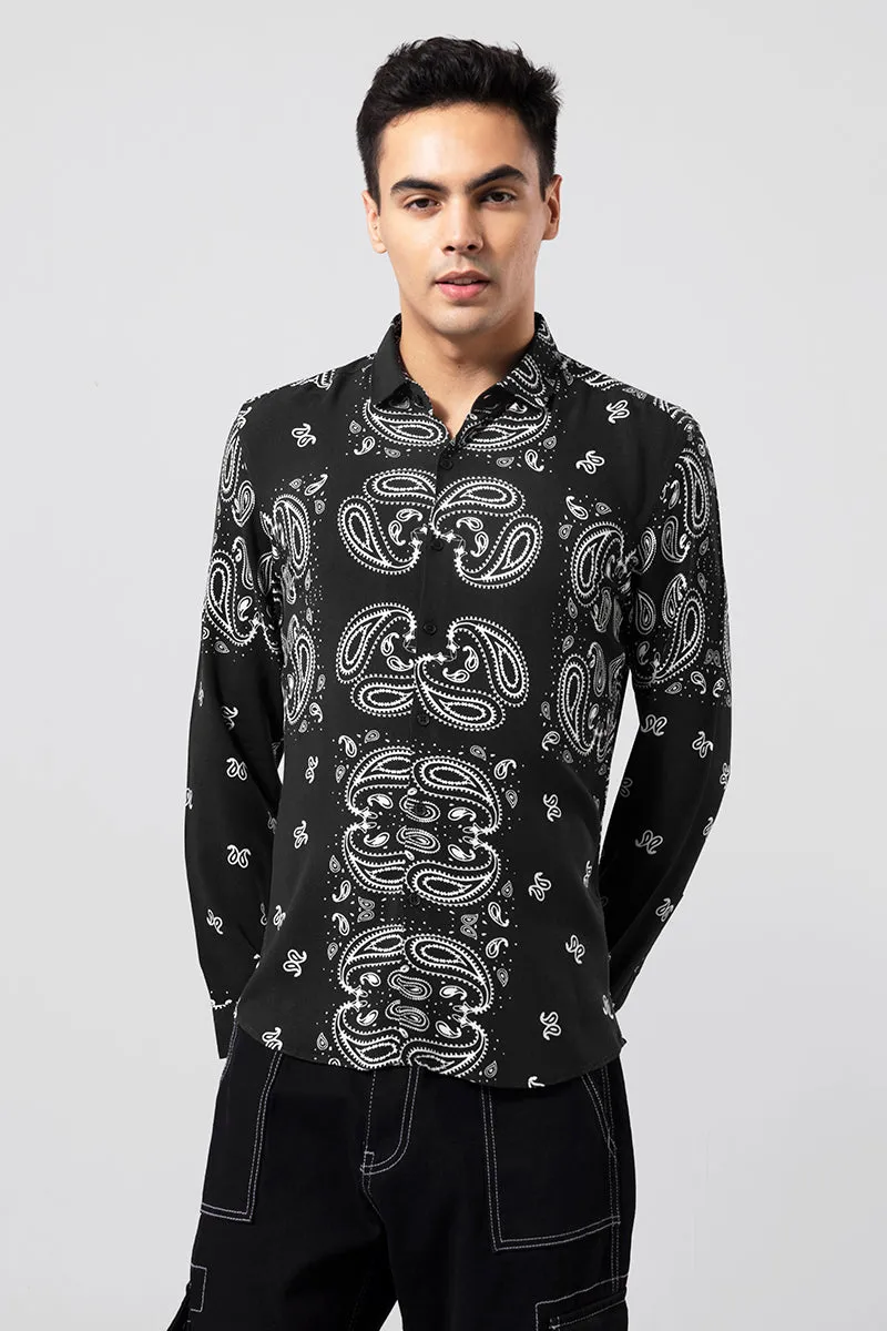 Antique Paisley Black Shirt