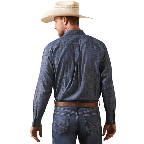 Ariat Men's Noah Chambray Classic Fit Long Sleeve Shirt 10043918