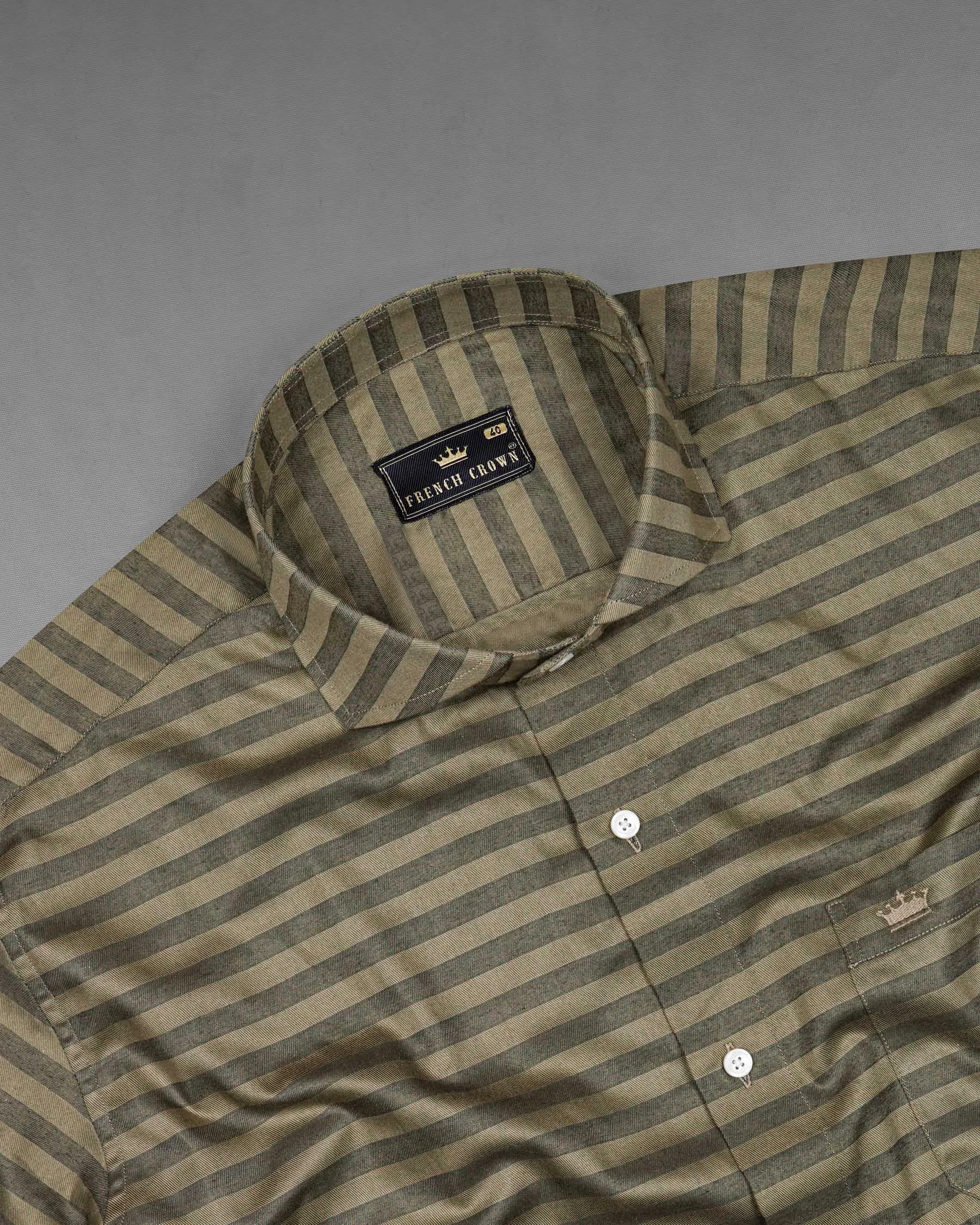 Arrowtone Brown Dobby Textured Premium Giza Cotton Shirt