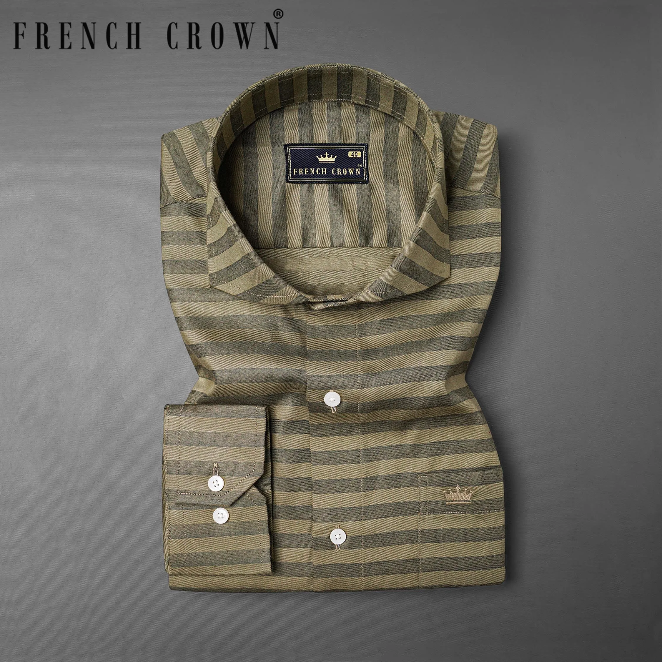 Arrowtone Brown Dobby Textured Premium Giza Cotton Shirt