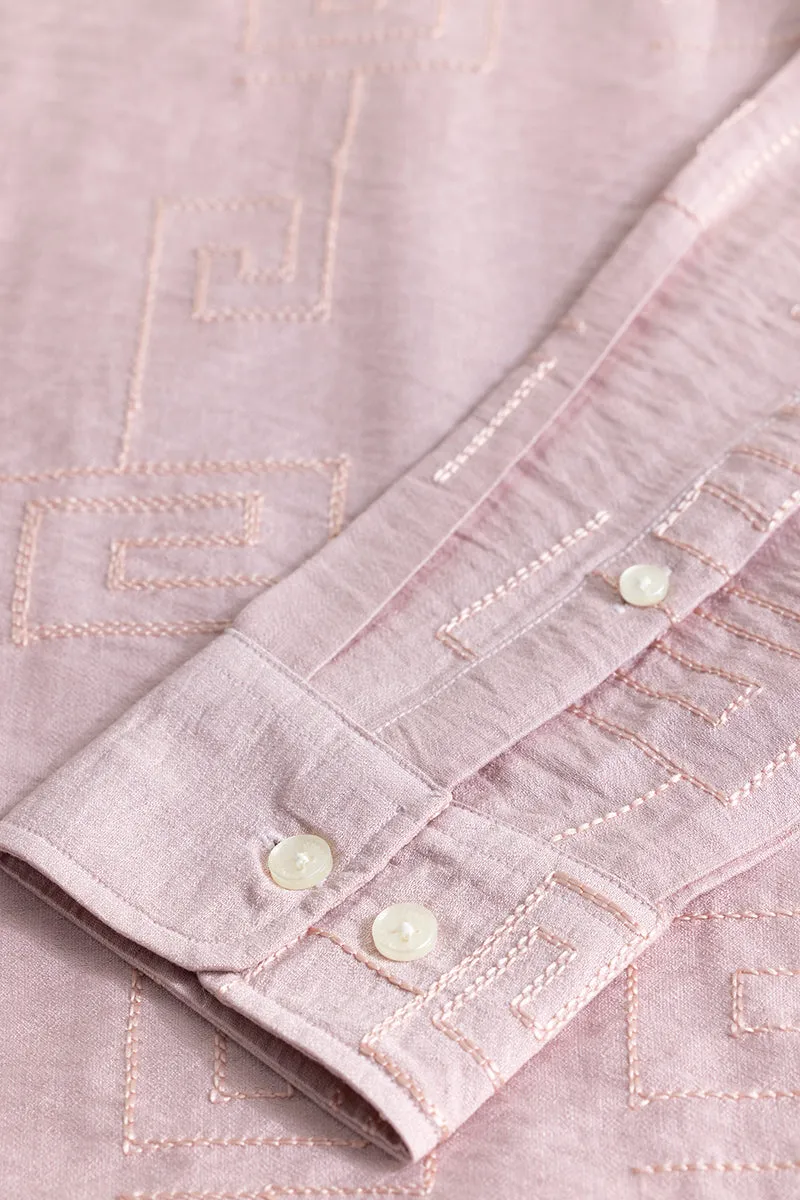 Handcrafted Peach Colored Artisanal Stitch Shirt