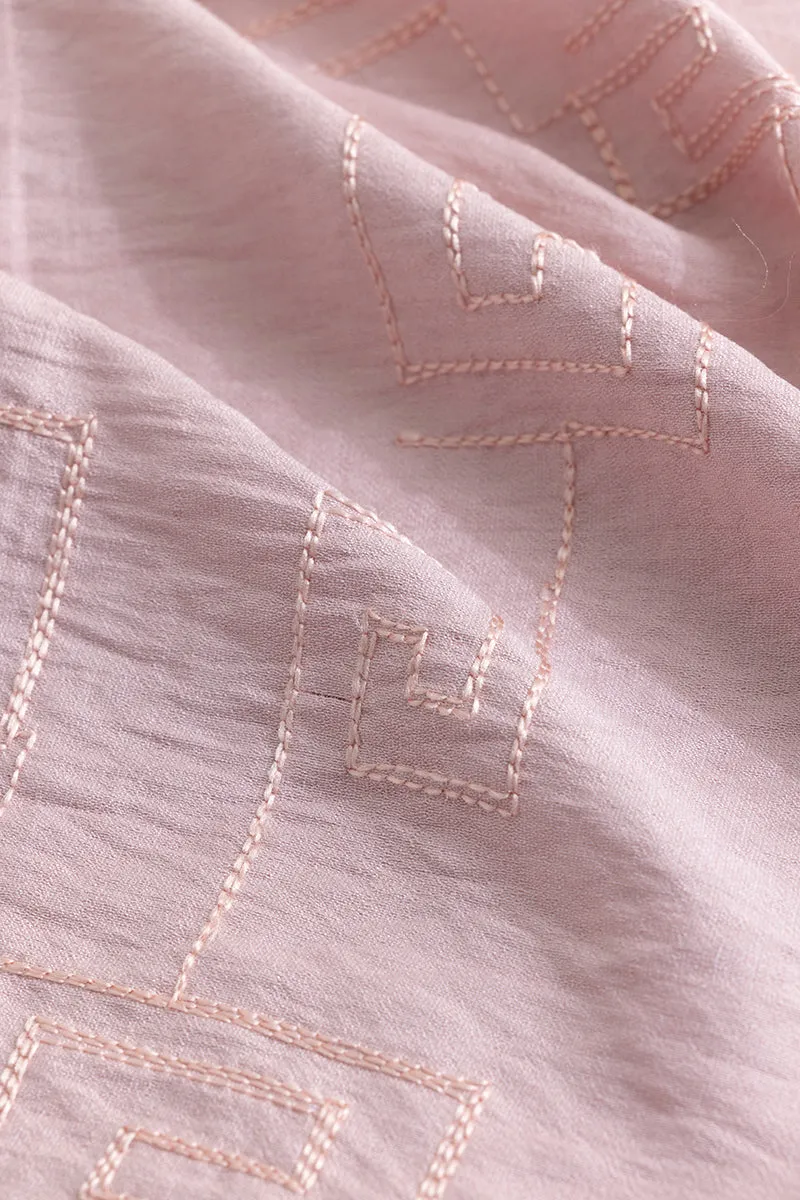 Handcrafted Peach Colored Artisanal Stitch Shirt