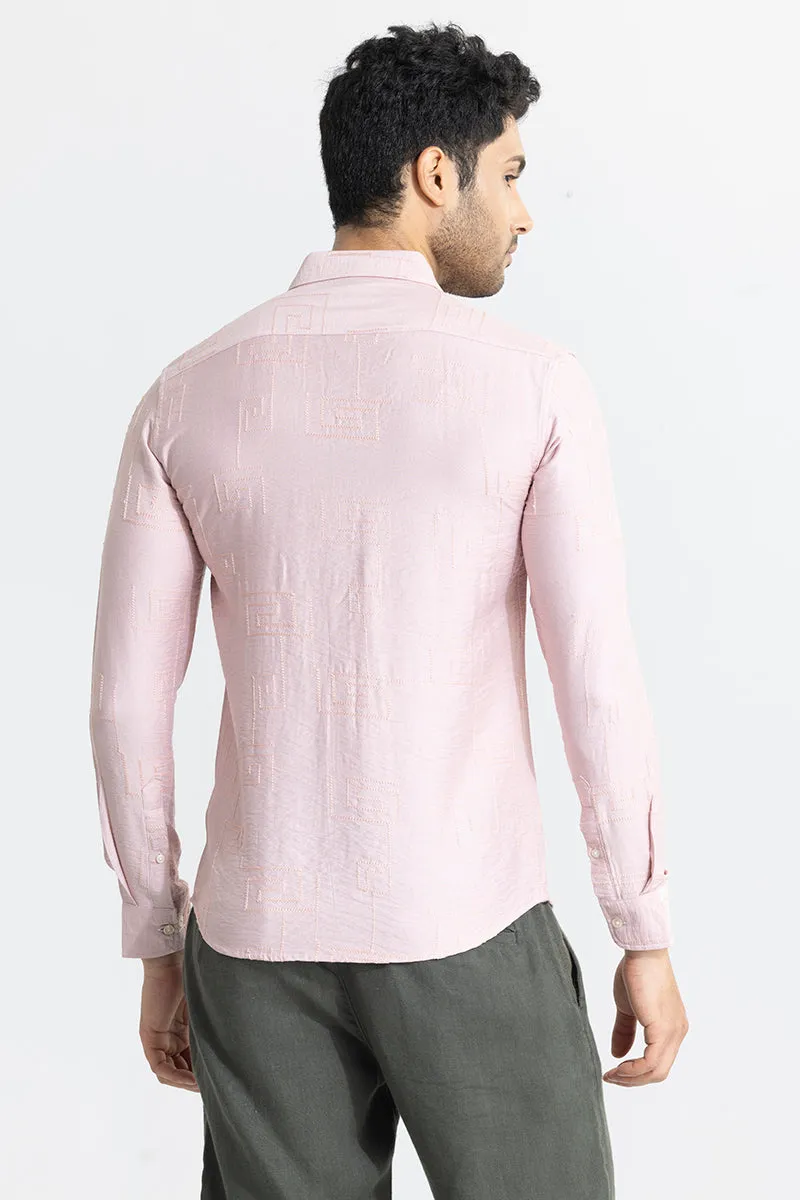 Handcrafted Peach Colored Artisanal Stitch Shirt