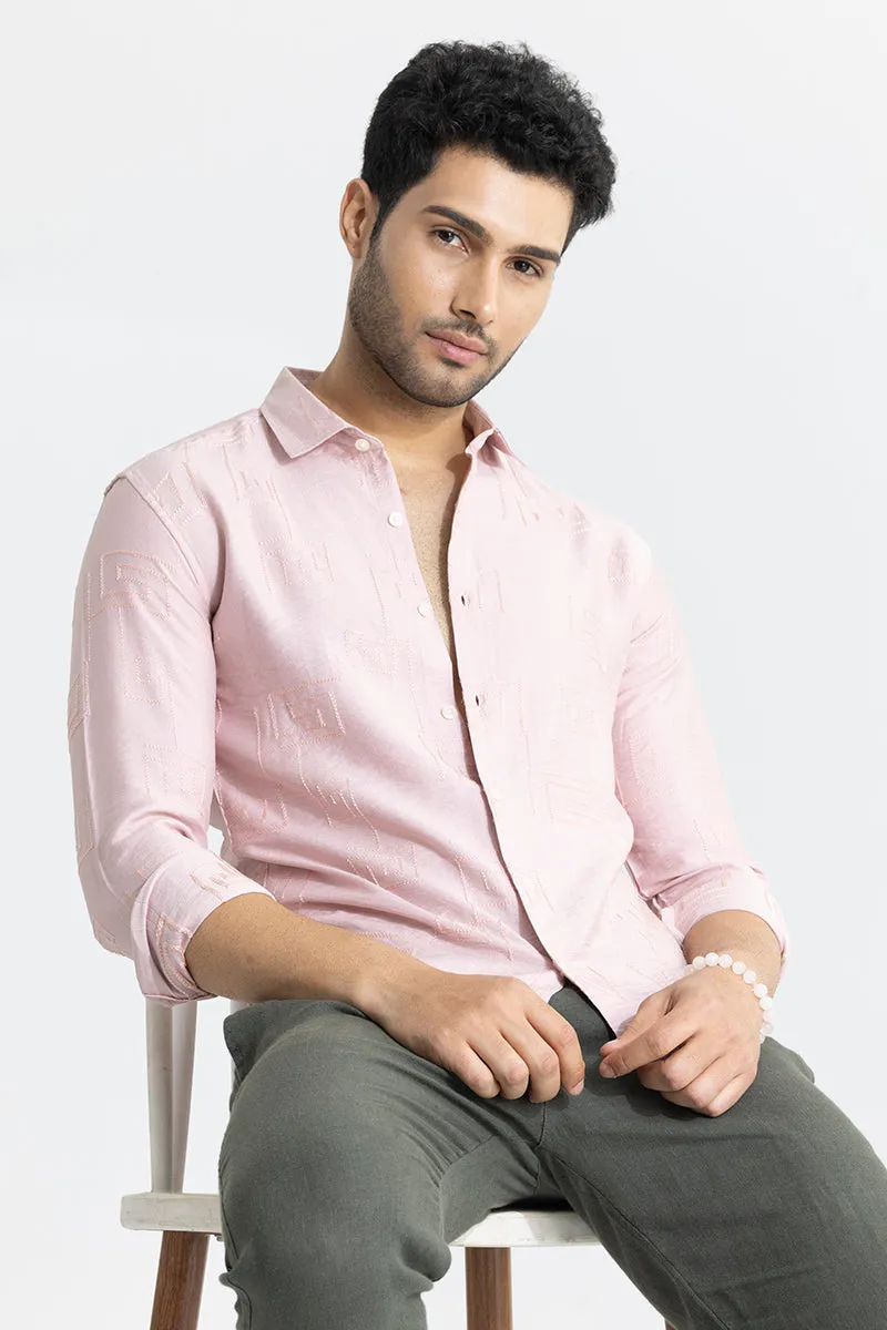 Handcrafted Peach Colored Artisanal Stitch Shirt