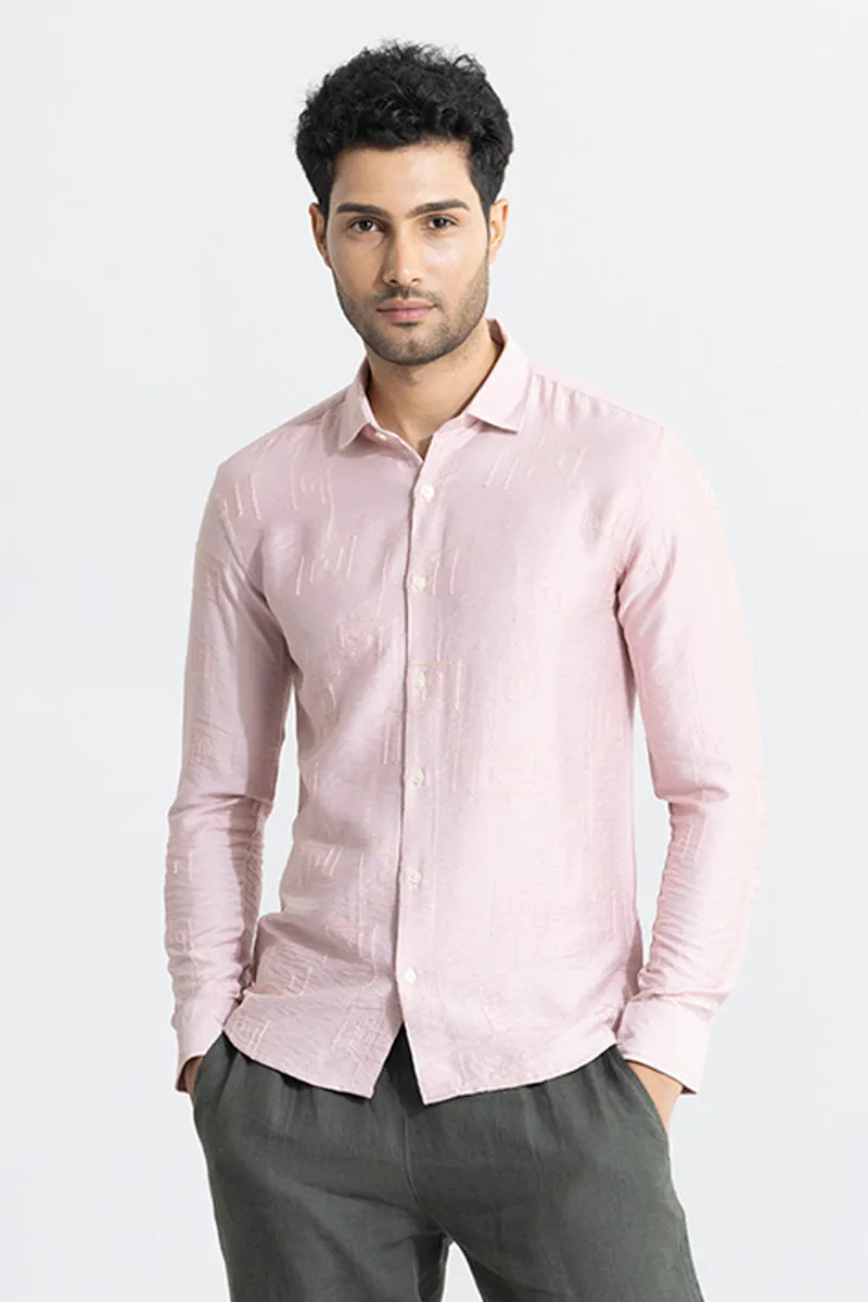 Handcrafted Peach Colored Artisanal Stitch Shirt