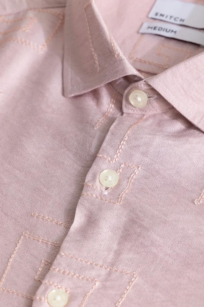 Handcrafted Peach Colored Artisanal Stitch Shirt