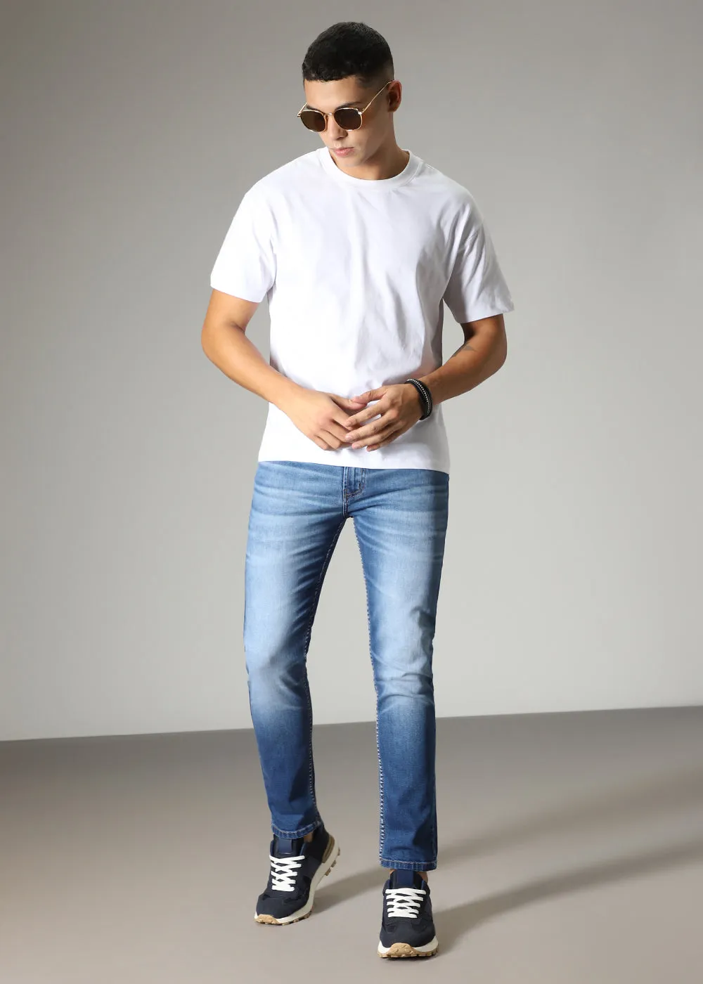 Azure Blue Slim fit Jeans