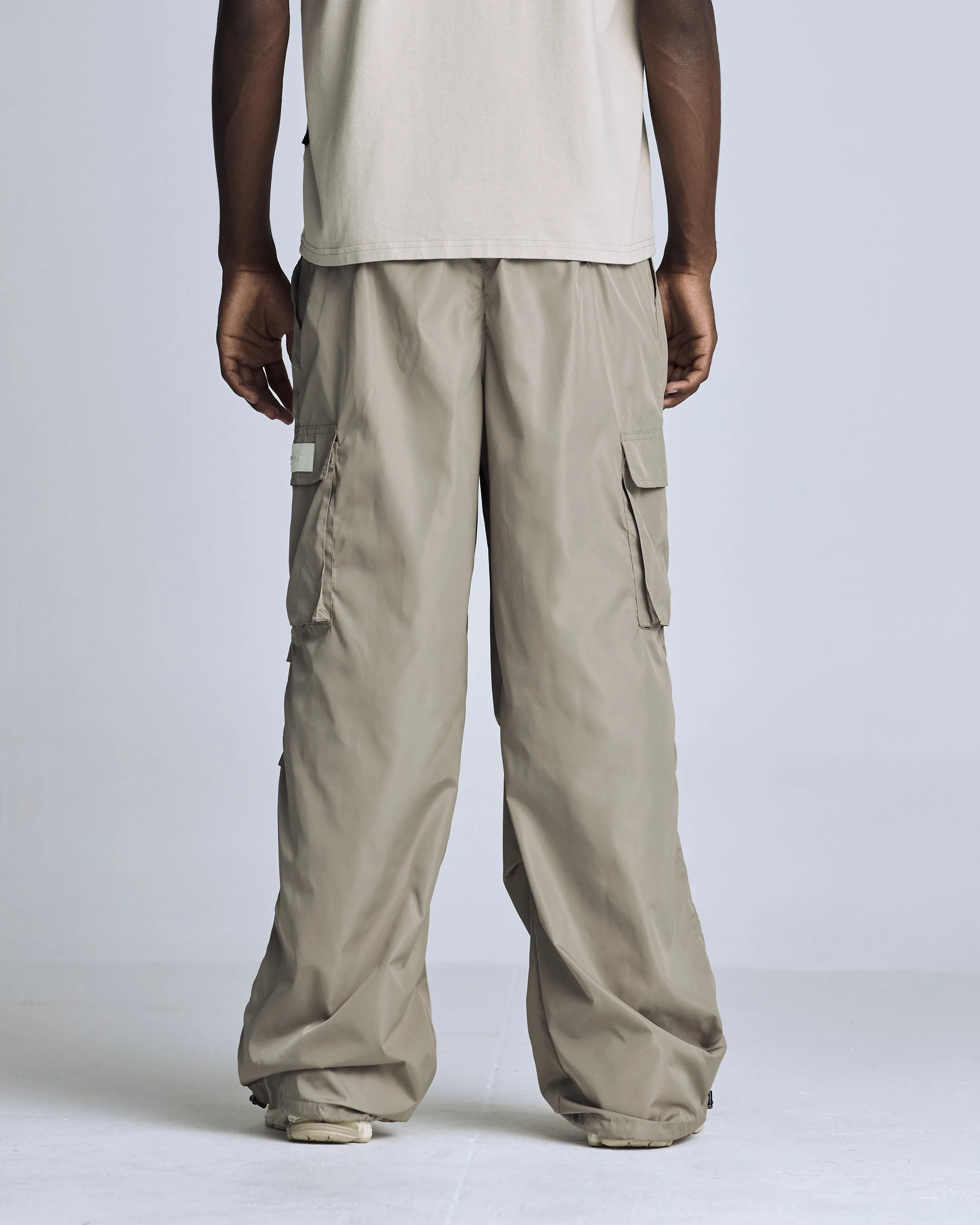 Basics Parachute Cargo Pants Cream