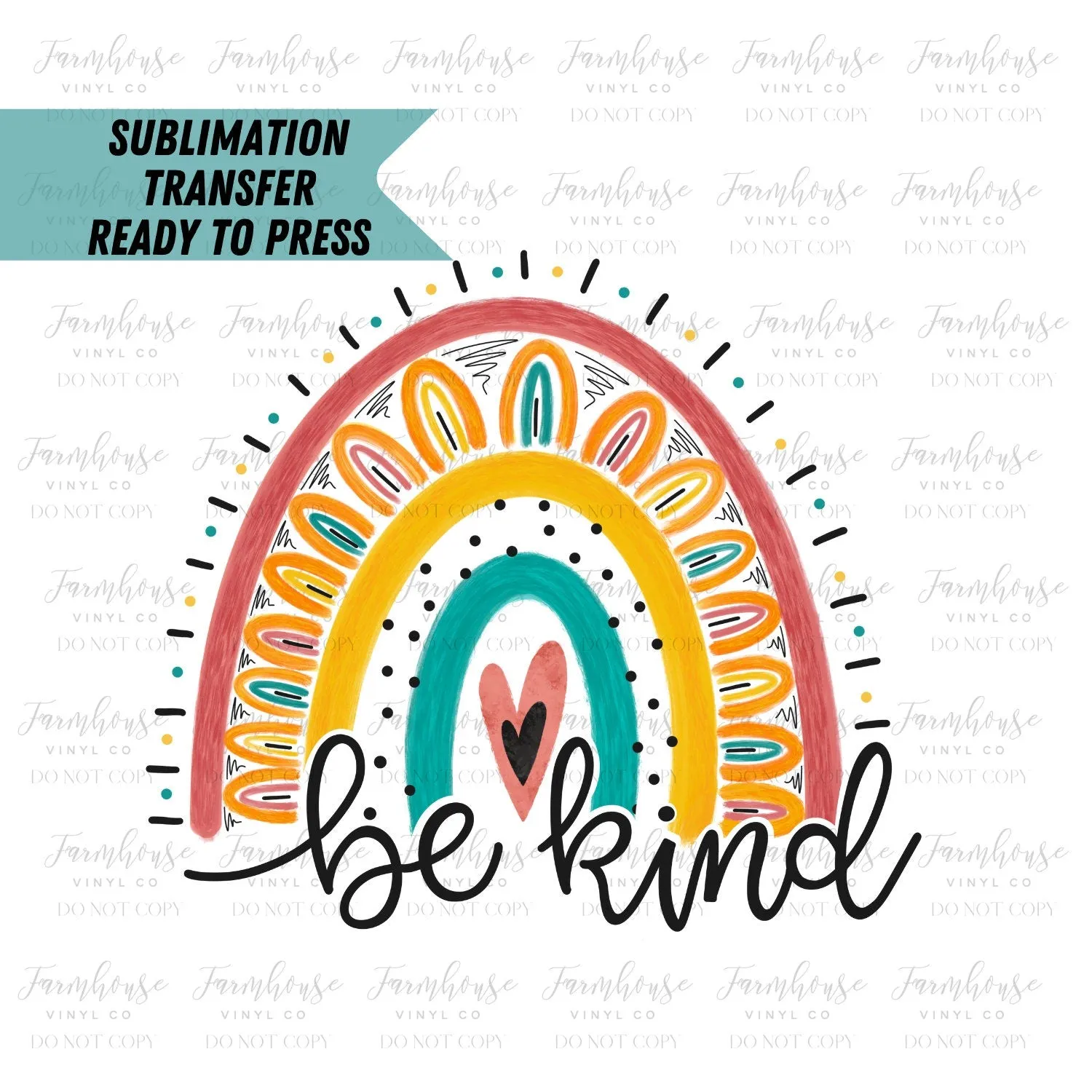 Be Kind boho Rainbow Ready To Press, Sublimation Transfers, DIY Shirt, Sublimation, Transfer Ready To Press, Rainbow Heat Transfer