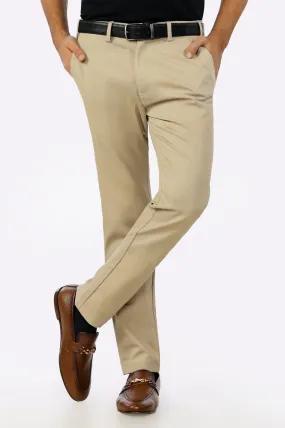 Beige Smart Fit Cotton Chino