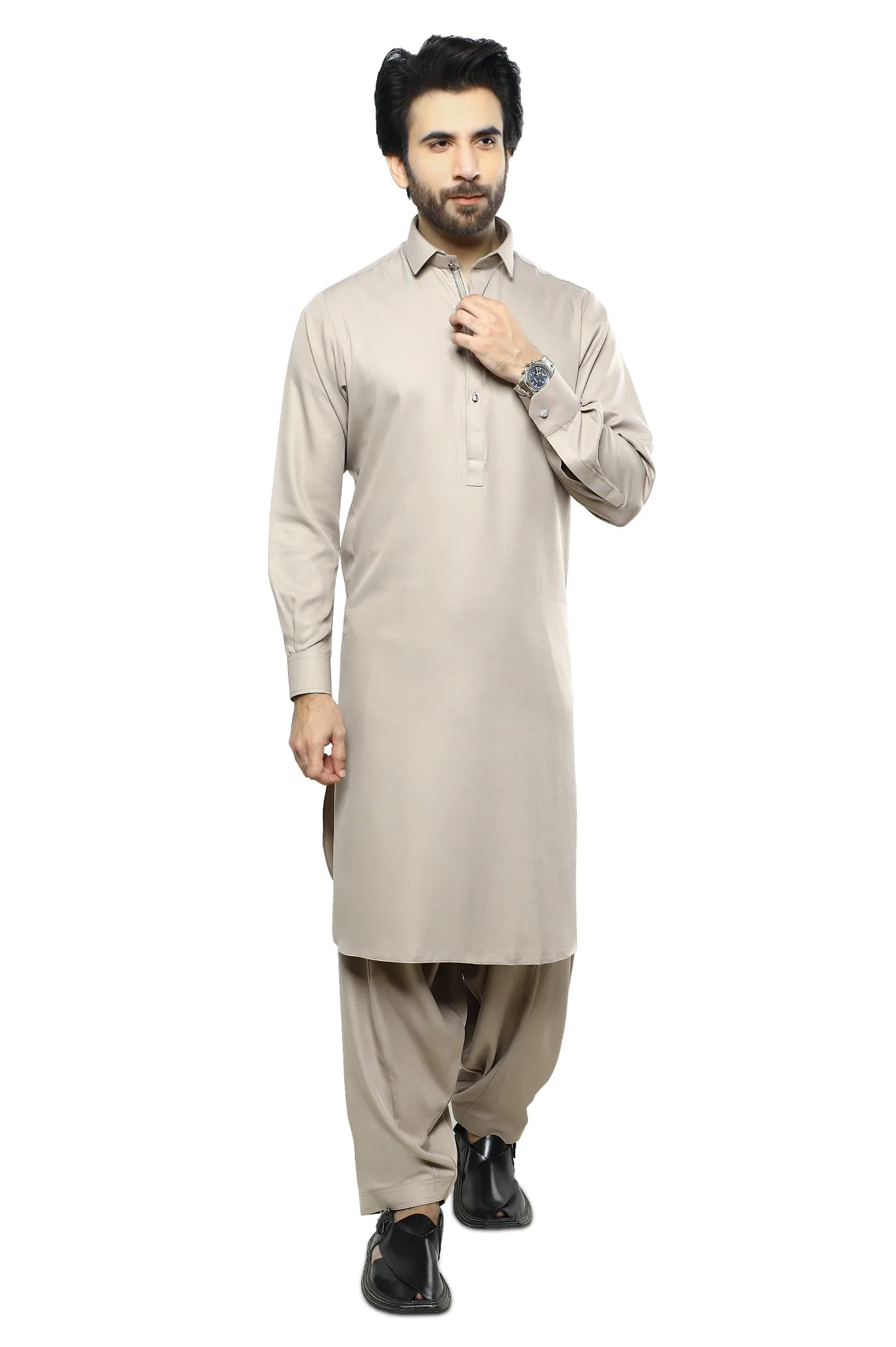 Beige Wash & Wear Shalwar Kameez