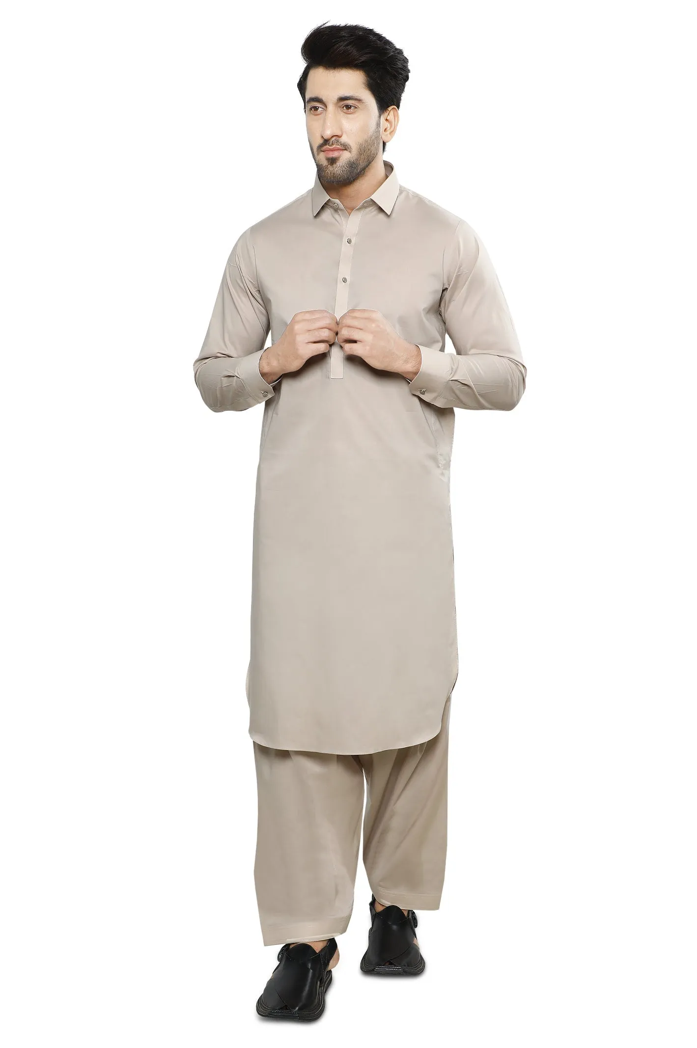 Beige Wash & Wear Shalwar Kameez