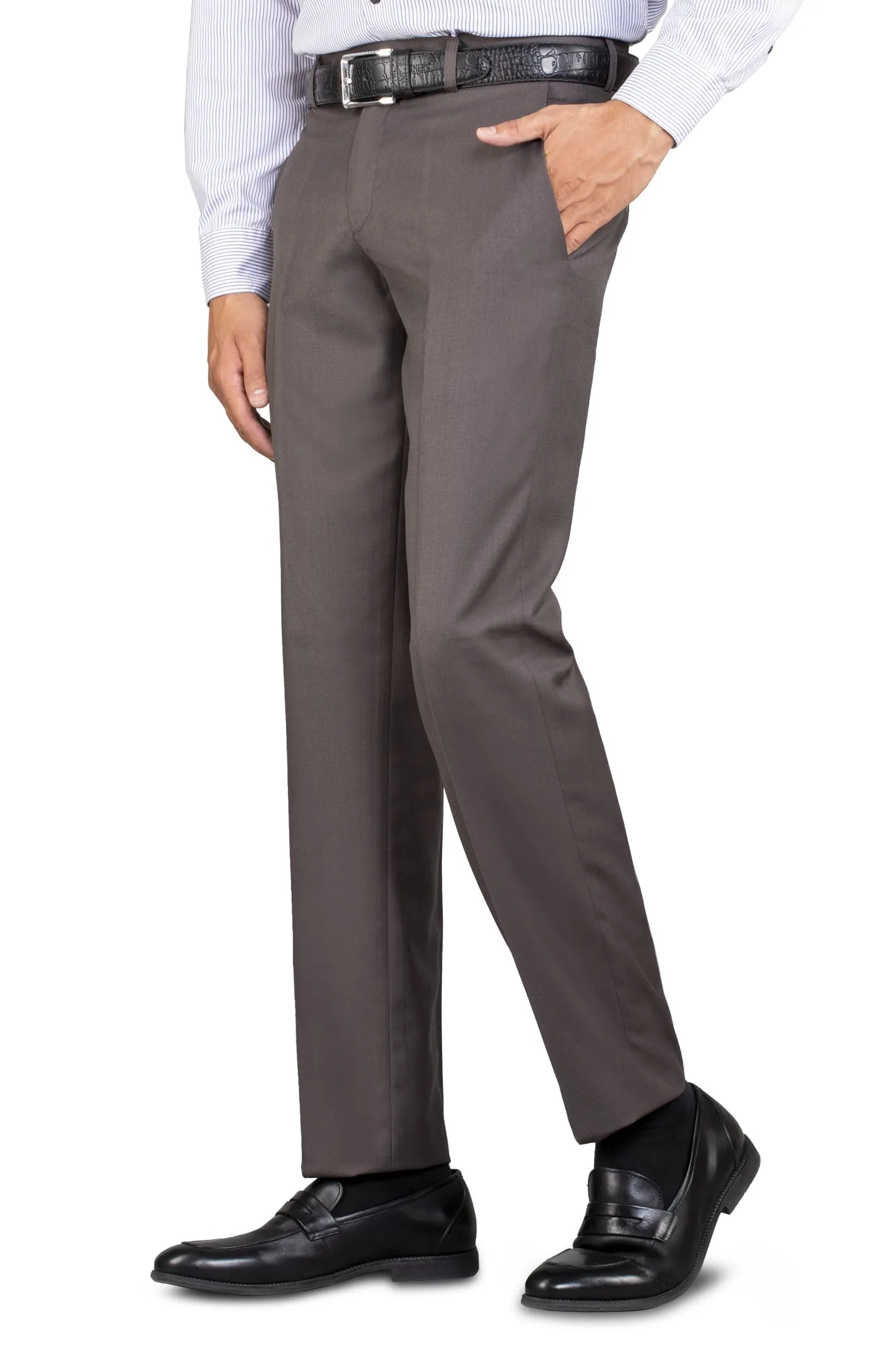 Beige Wash & Wear Smart Fit Trouser