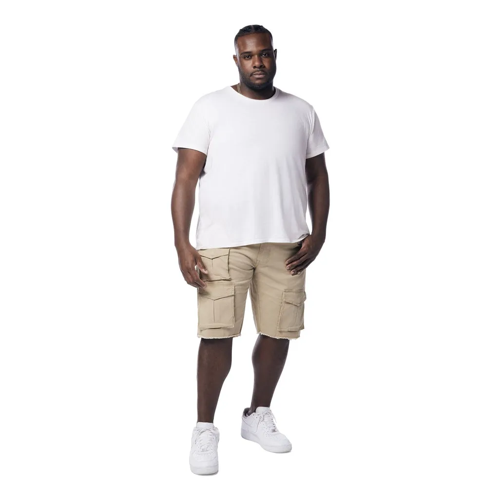 Big and Tall - Multi Cargo Twill Shorts - Khaki