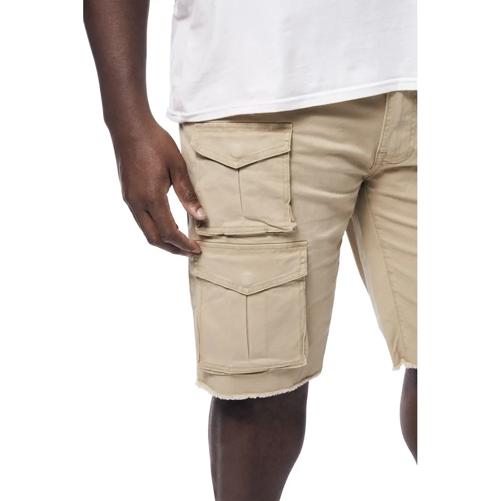 Big and Tall - Multi Cargo Twill Shorts - Khaki