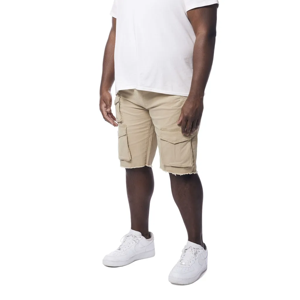 Big and Tall - Multi Cargo Twill Shorts - Khaki