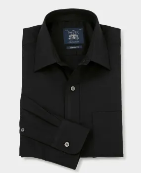 Black Fine Twill Classic Fit Formal Shirt - Single Cuff