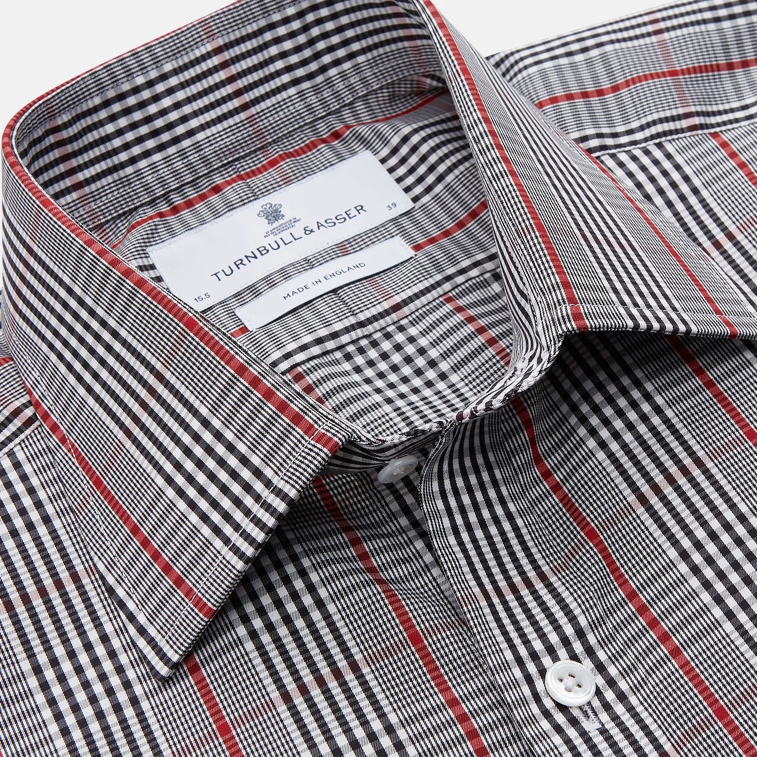 Black Prince of Wales Check Cotton Regular Fit Mayfair Shirt