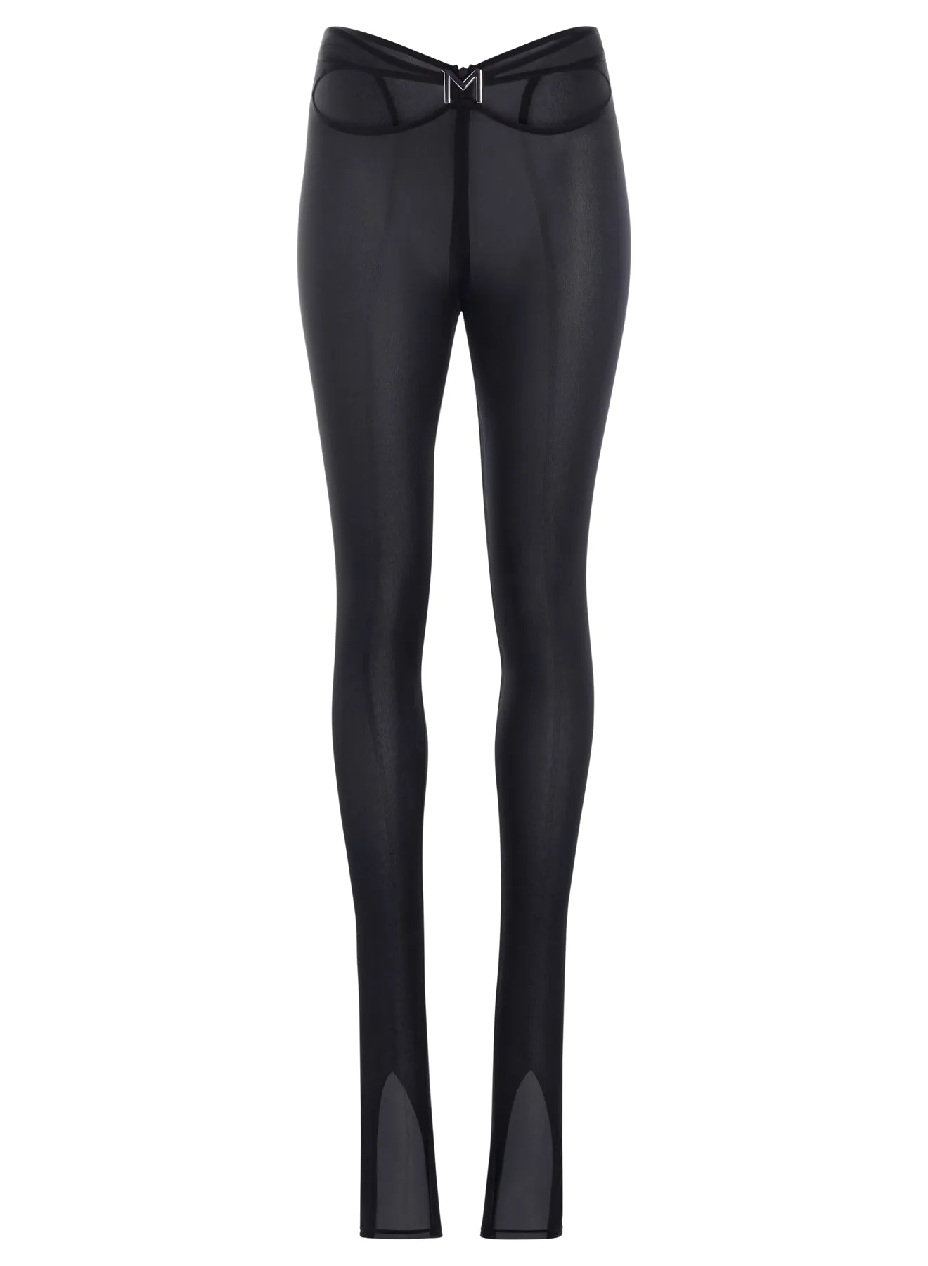 black sheer m cut-out pants