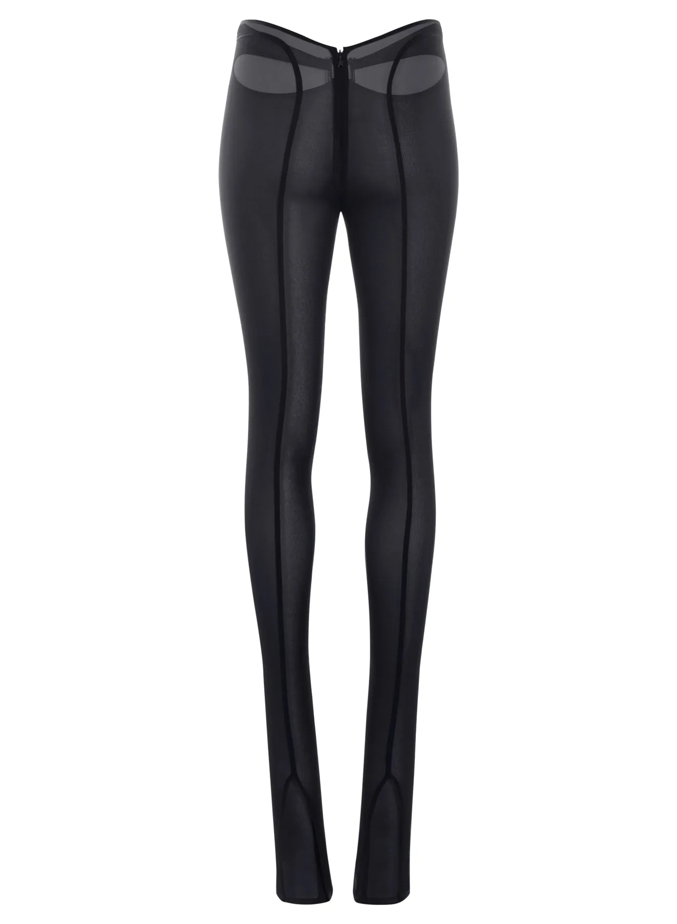 black sheer m cut-out pants