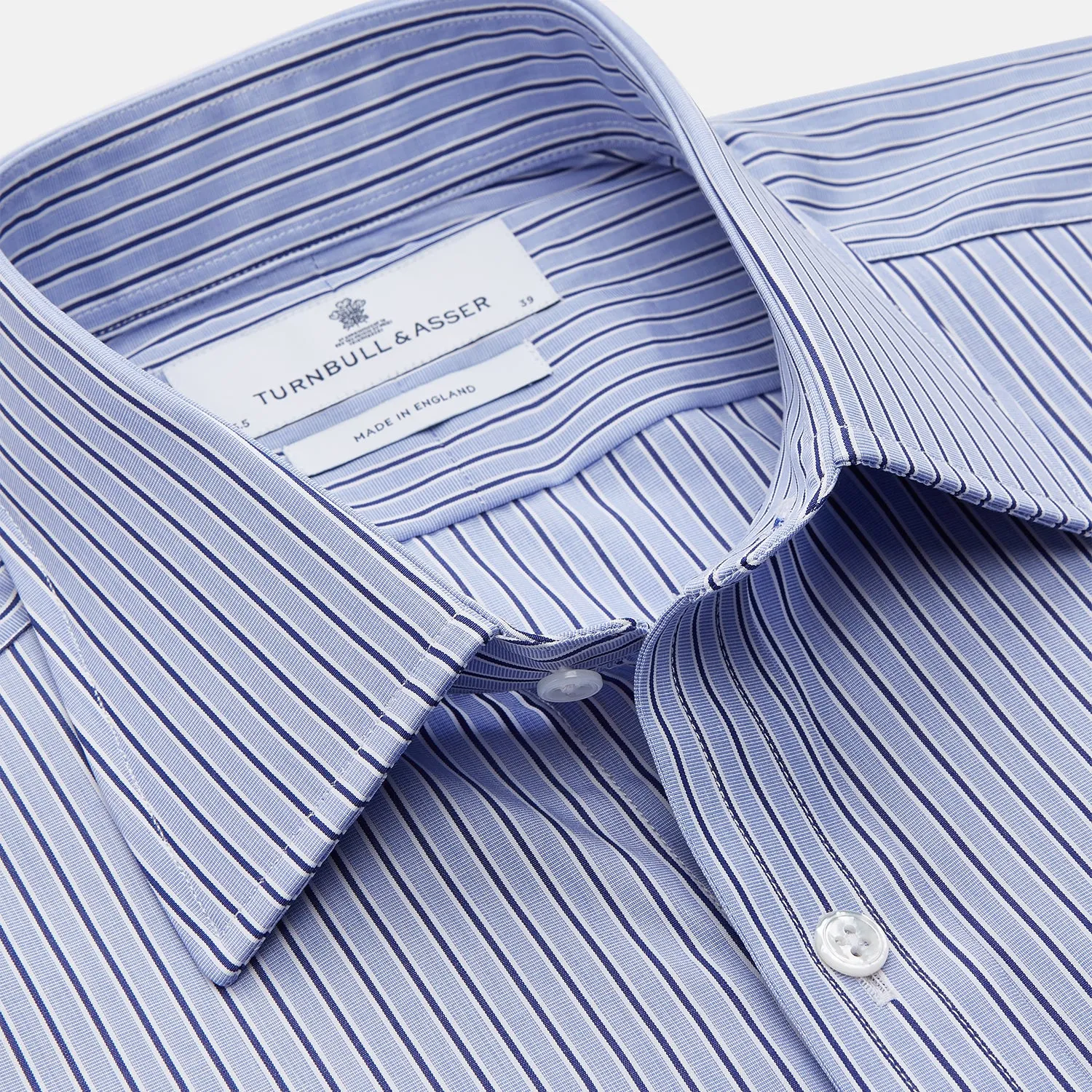 Blue and Navy Halo Stripe Cotton Regular Fit Mayfair Shirt