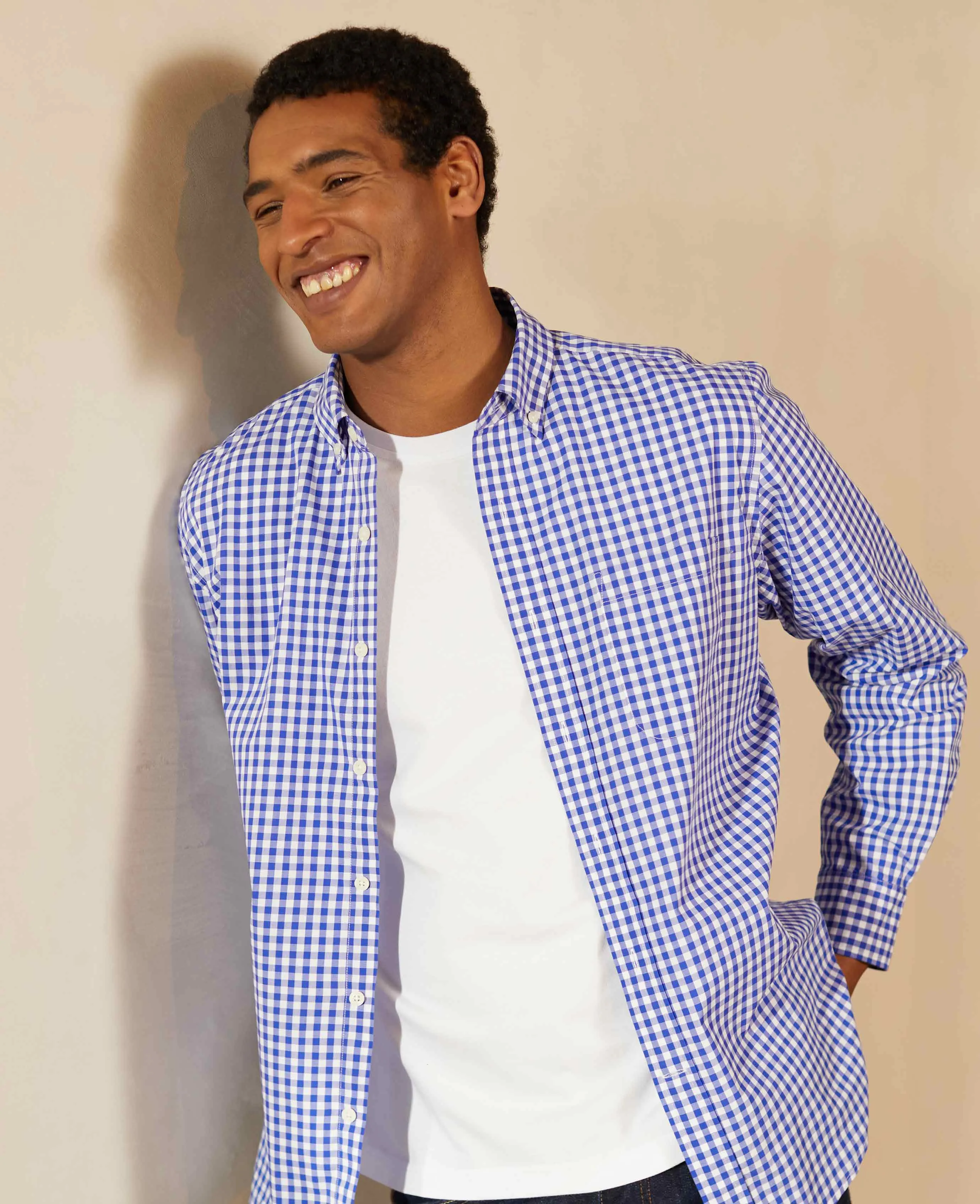 Blue Check Classic Fit Button-Down Shirt