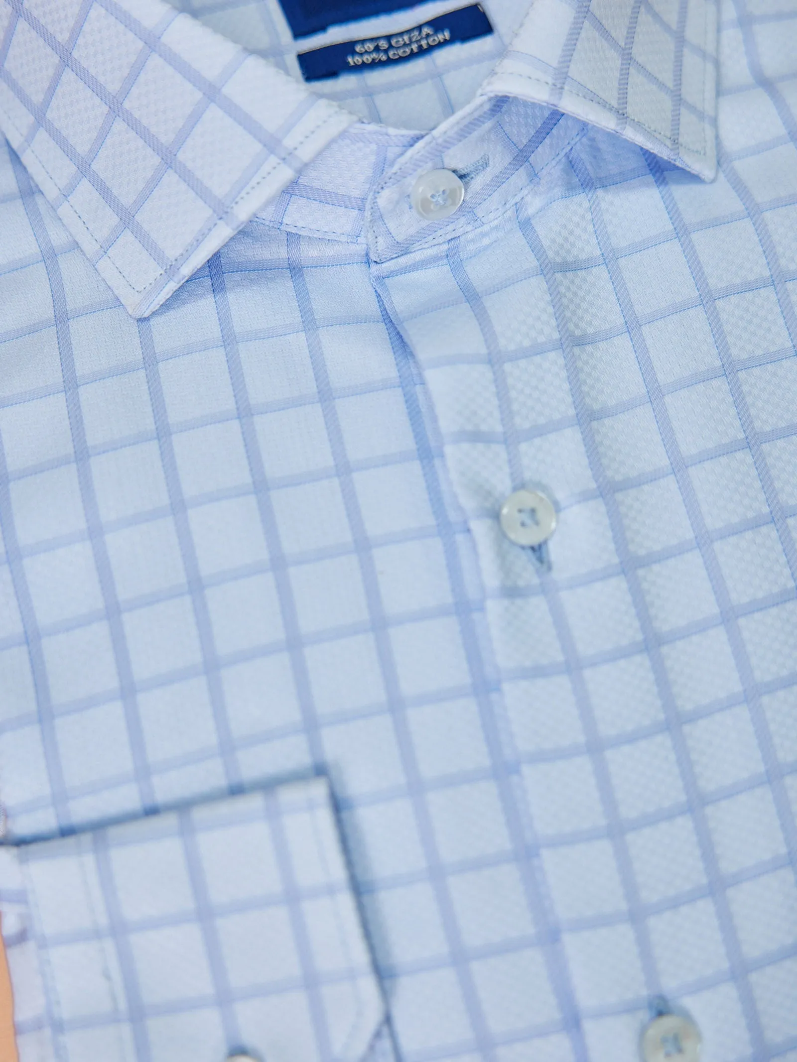 Blue Checked Giza Formal Shirt