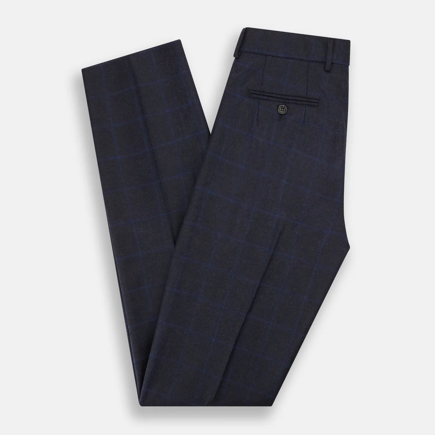 Blue Checked Navy Rupert Trousers