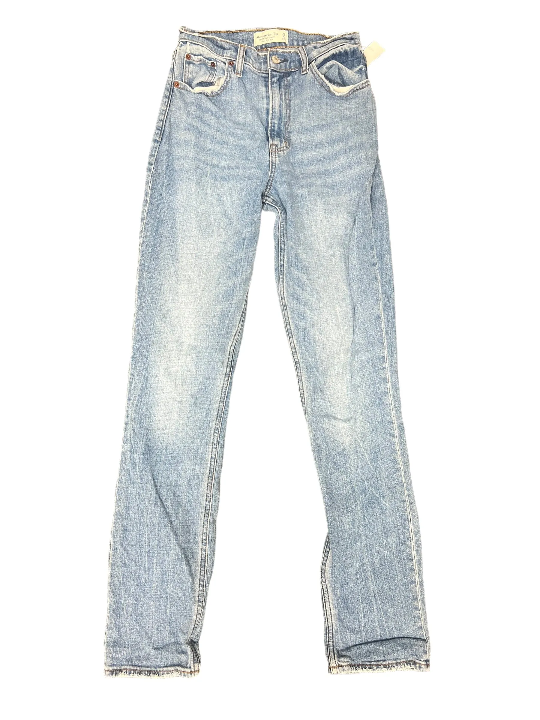 Blue Denim Jeans Straight Abercrombie And Fitch, Size 4l