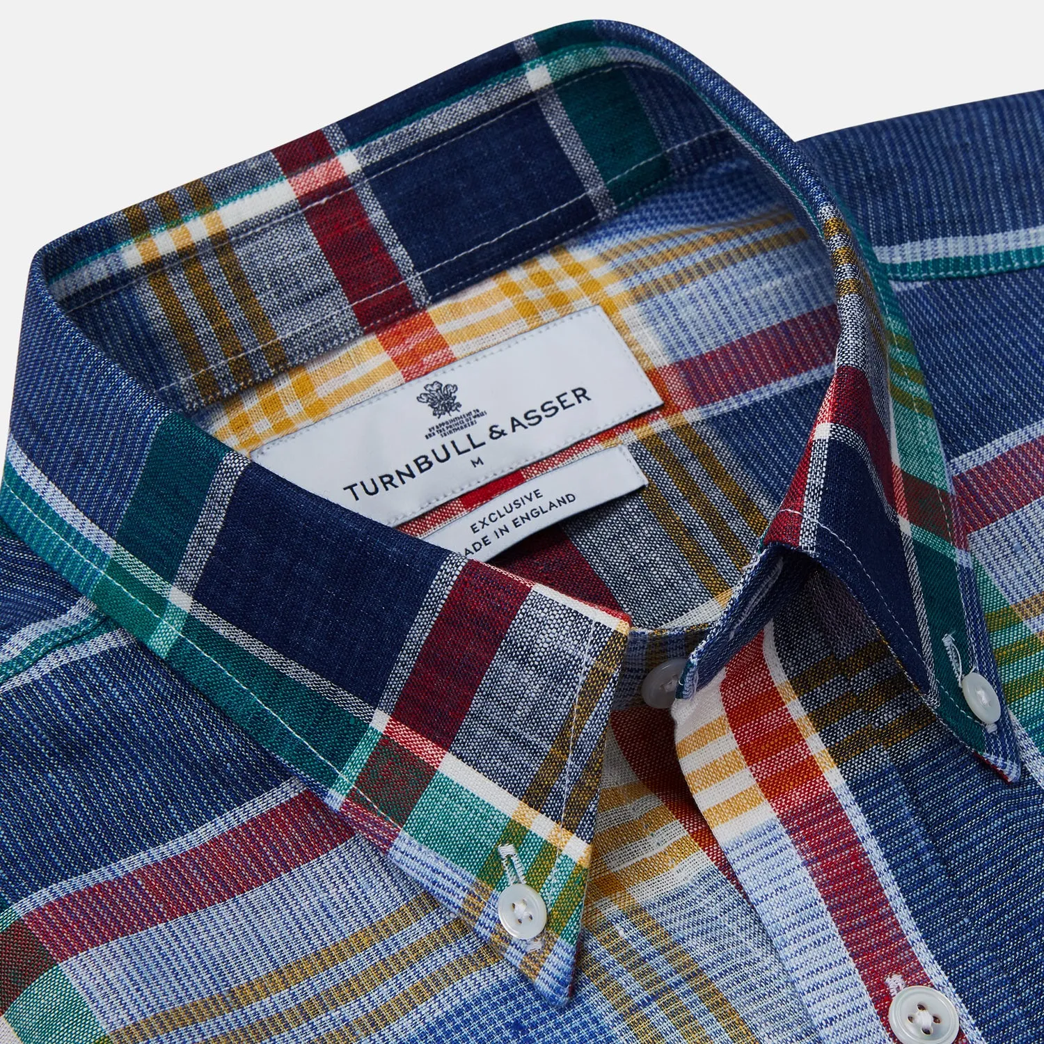 Blue Multi Check Linen Weekend Fit Suffolk Shirt