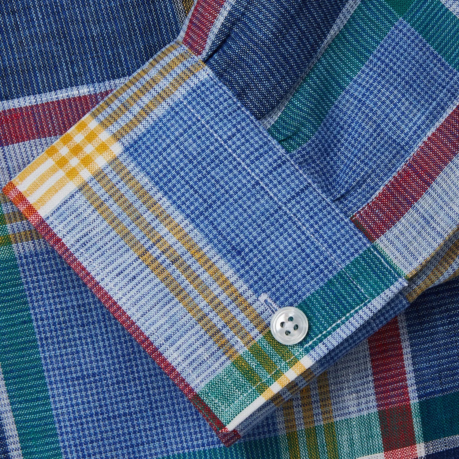 Blue Multi Check Linen Weekend Fit Suffolk Shirt