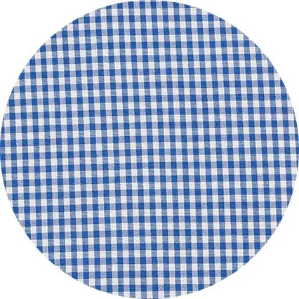 Blue Poplin Slim Fit Gingham Formal Shirt - Single Cuff