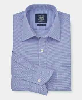 Blue Puppytooth Classic Fit Formal Shirt - Single Cuff