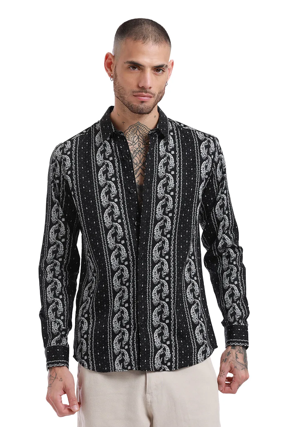 Bohemian Bliss Black Paisley Shirt