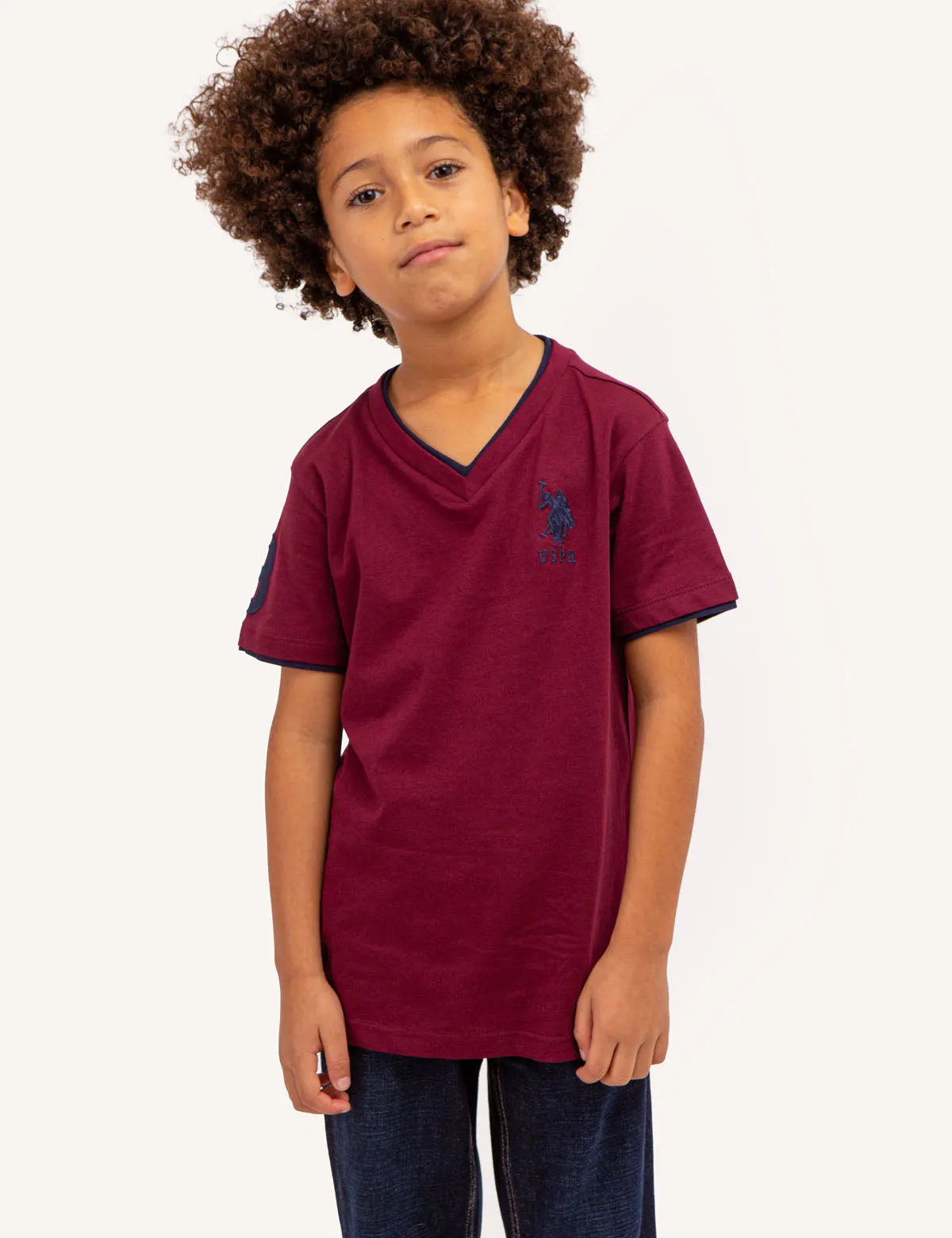 BOYS BASIC V-NECK T-SHIRT