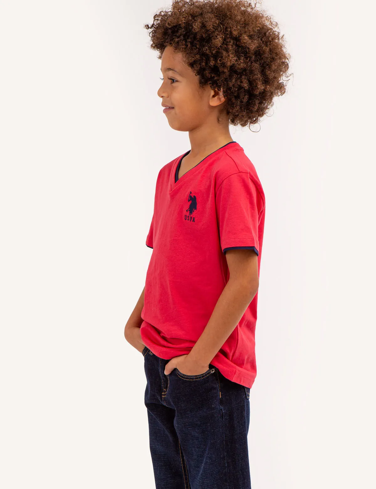 BOYS BASIC V-NECK T-SHIRT